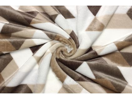Coral fleece WellSoft - Geometrický vzor 200 cm šíře