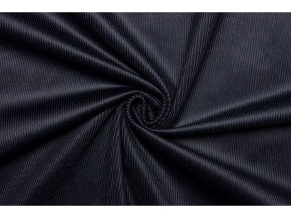 Bavlněný manšestr elastický - Tmavě modrá