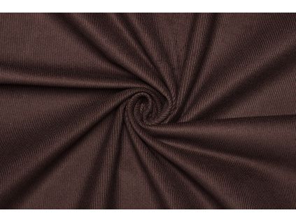 Bavlněný manšestr elastický - Červeno hnědá