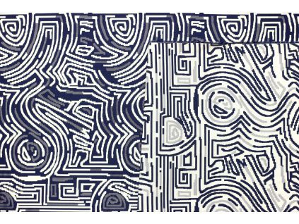 Kostýmová látka polyester - Art geometrický vzor