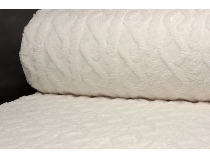 Sherpa fleece s plastickým vzorem - Perlově bílá | Ivory