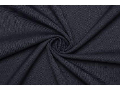 Kostýmový kepr (twill) elastický s vlnou - Tmavě modrá