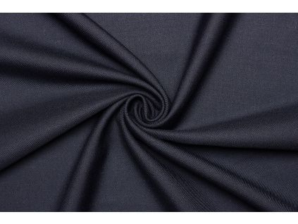 Kostýmový kepr (twill) s vlnou - Tmavě modrá
