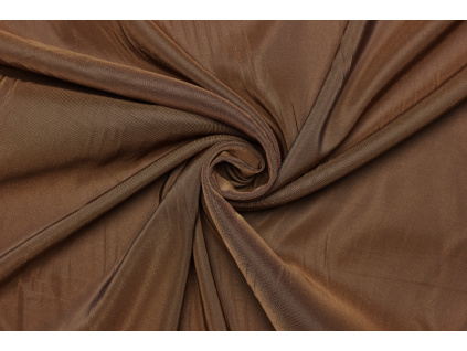 Podšívka polyester elastická - Lesklá hnědá