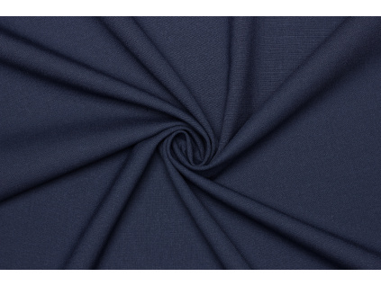 Kostýmová elastická látka polyester - Tmavě modrá