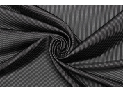 Podšívka viskóza | polyester - Černá se šedým proužkem