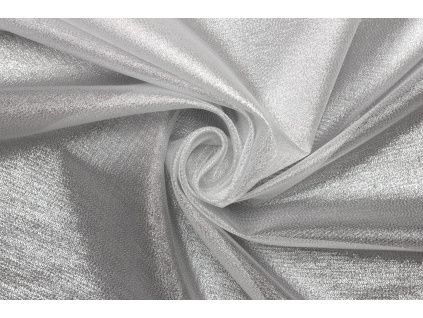 Organza třpitivá vánoční - Stříbrný metalický lesk